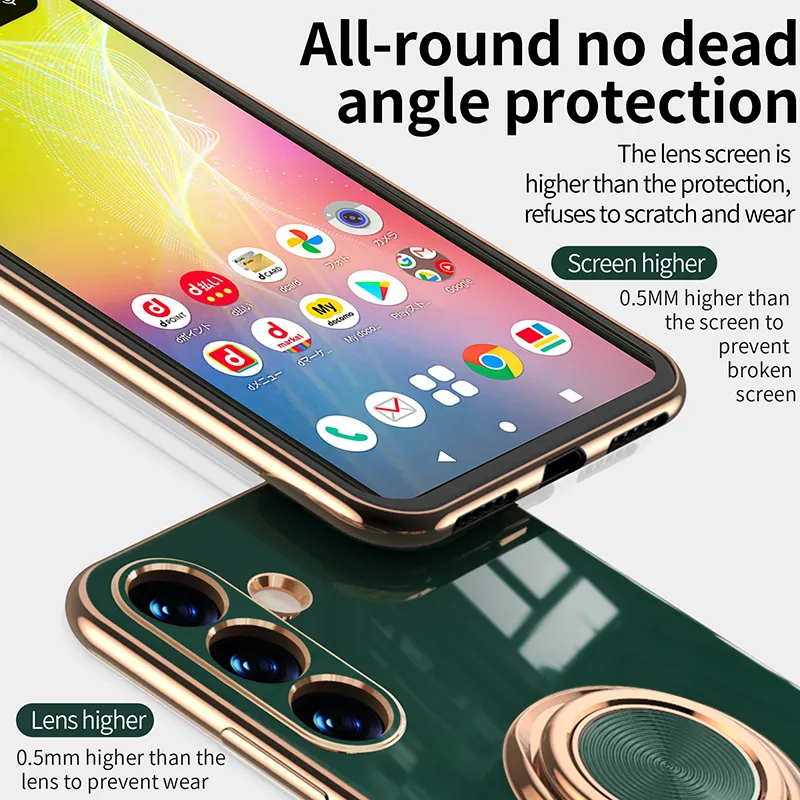 Ring Holder Stand Phone Cases For Samsung Galaxy A13 S22 A53 A33 A73 5G A23 S21 Ultra S20 FE Plus A32 A52 A72 A42 Note 20 Cover