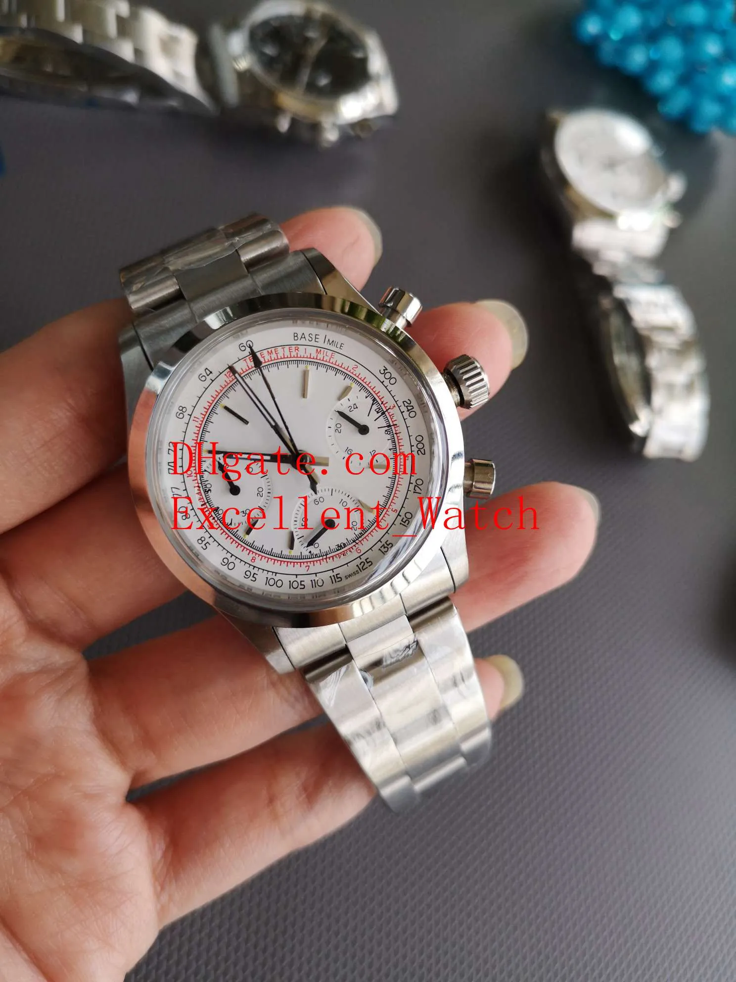 5色ファッションヴィンテージ腕時計サイズ37 mm 6263ポールニューマンステンレス鋼クロノグラフ7750ムーブメントメカニカルハンドウィンディン255x