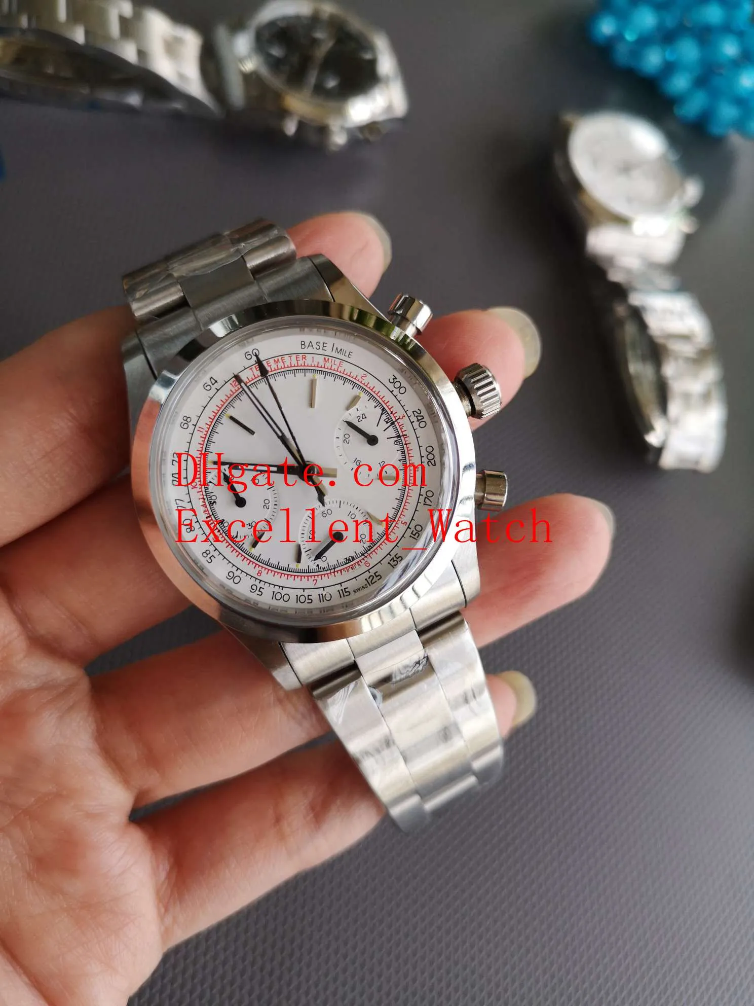 Fashion Vintage Wristwatches Size 37 mm 6263 Paul Newman Stainless Steel Chronograph 7750 Movement Mechanical Hand-windin279C