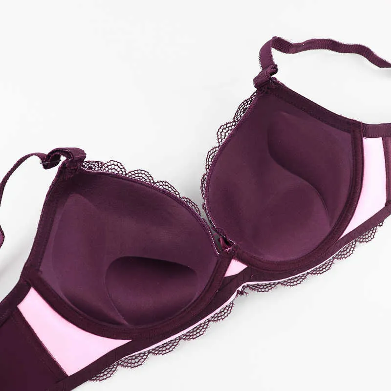 Beauwear sexy push up sutiãs para as mulheres 85 90 95 100 b c copa grossa roupa íntima acolchoada para meninas 3/4 xícara de sutiã de sutiã feminino lingeries 210623