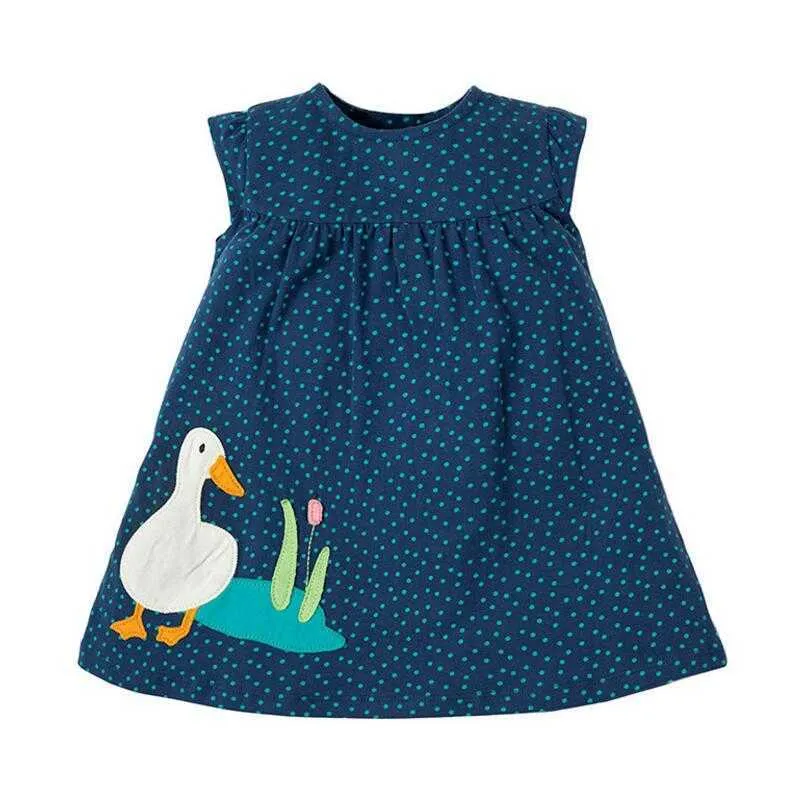 Abiti ragazze Abiti estivi bambina Abiti a righe di marca bambini in cotone con animali coniglietti con stampa floreale Abiti senza maniche 2107271420229