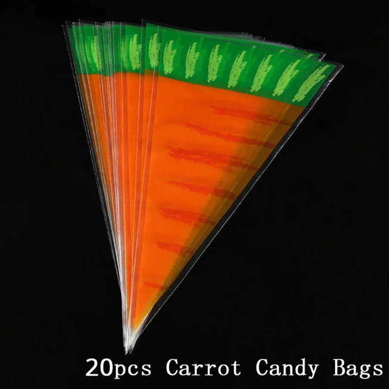 Candy Cream Bag Easter Deco For Home Carrot Opp Cone Bags Cute Food Gift Packaging Treat Kids Party Decoration Y0730