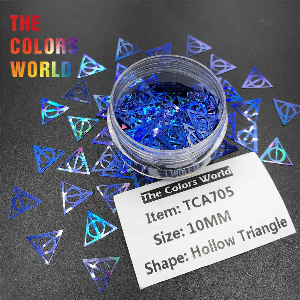 TCT-513 Triangolo cavo 10MM Nail Glitter Decoration Tumbler Art Supplies