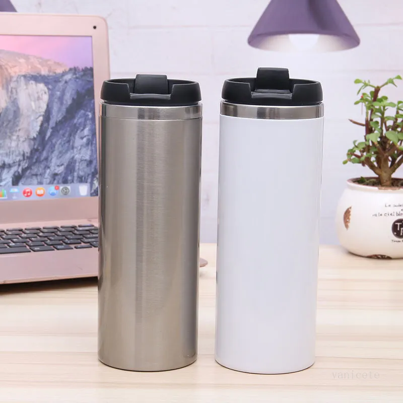 420 ml vessie intérieure 304/201 vide sublimation gobelet en acier inoxydable bouteille d'eau double thermos tasse à boire en plein air tasse à café T2I52026