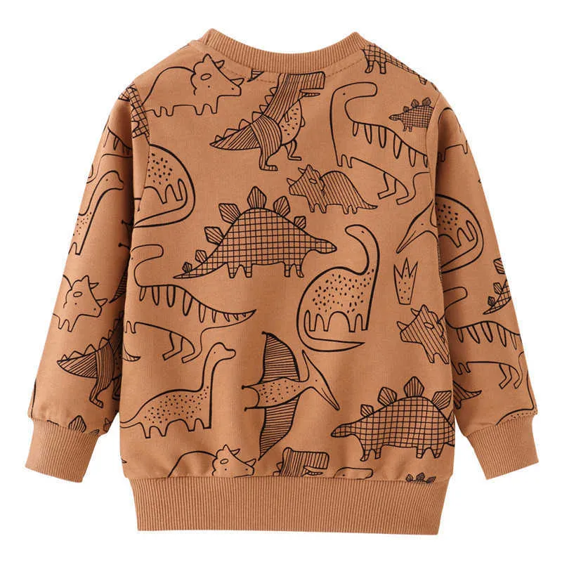 Springende meter Jongens Meisjes Sweatshirts met Dieren Print Verkopen Kinderen Katoenen Tops voor Herfst Lente Peuter Kleding 210529