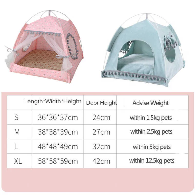 Летний кошка палатка домашняя домика цветочная дышащая мягкая ткань домашних животных гнездо кровать складной подходящий котенок спальная пещерная собака питомник 21111