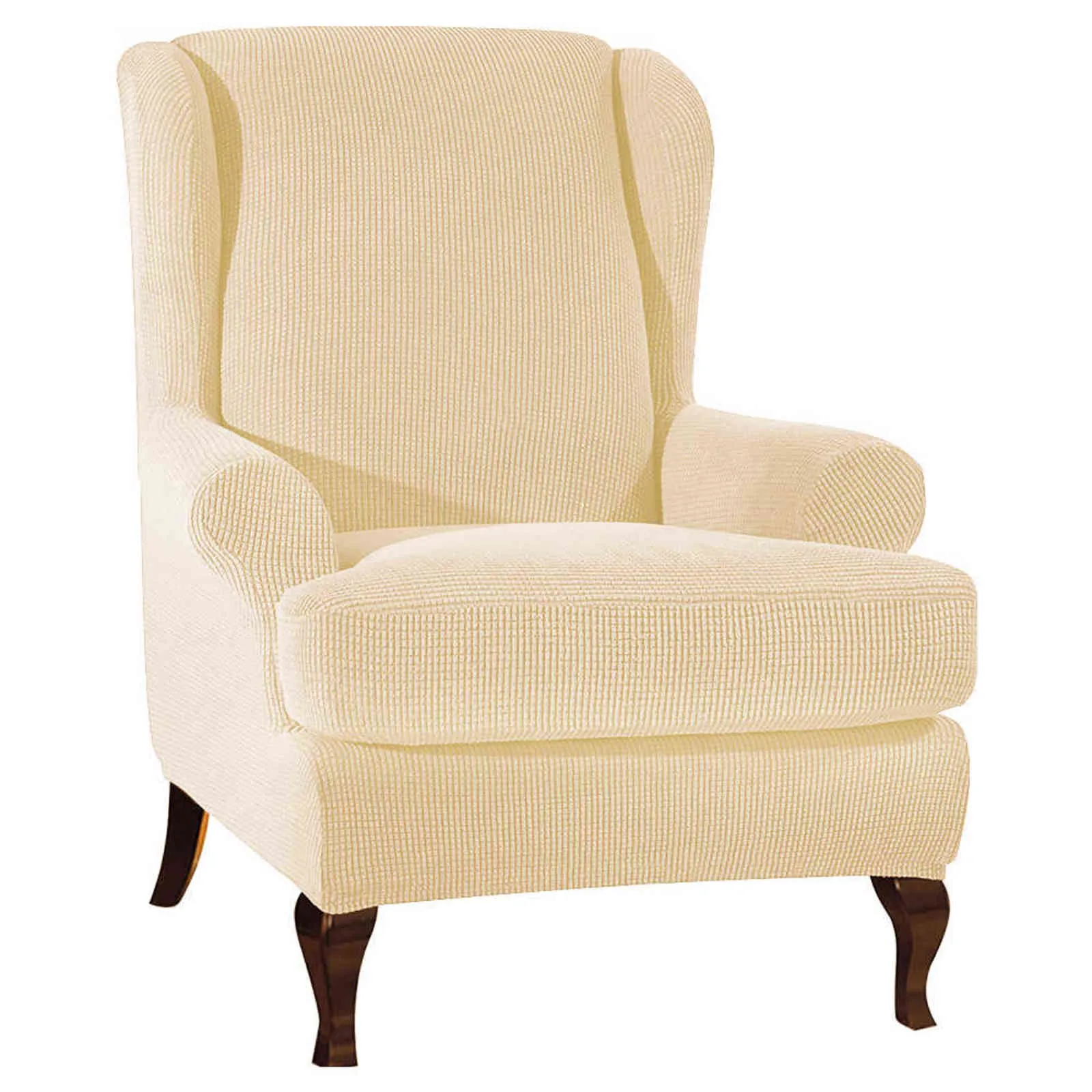 Palavras-chave inclinado braço cadeira traseira tampa elástico poltrona wingback cadeira de ala de fundo estiramento protetor protetor slipcover 411102