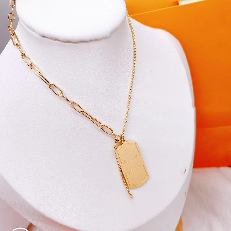 Luxury necklace female stainless steel couple gold chain pendant jewelry on the neck gift for girlfriend accessories whole Nec8692933