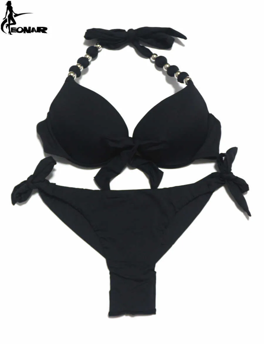 EONAR Push Up Bikini Vrouwen Bandage Badpakken Braziliaanse Cut Bottom Set Badpakken maillot de bain femme Badmode 210702