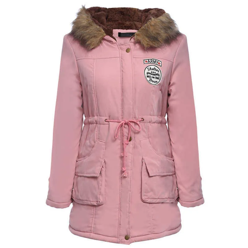 Ly Varey Lin зима женские хлопковые пальто с капюшоном куртка меховой воротник средняя длинная Parka плюс размер 3XL военные утолщенные снег уборные 210526