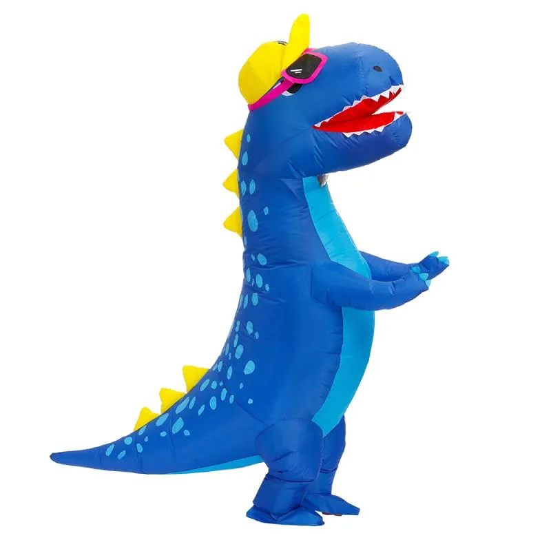 Costume de poupée mascotte bleu dinosaure gonflable Costumes adulte Halloween Costume pour homme femme fête jeu de rôle T-Rex mascotte Disfraces