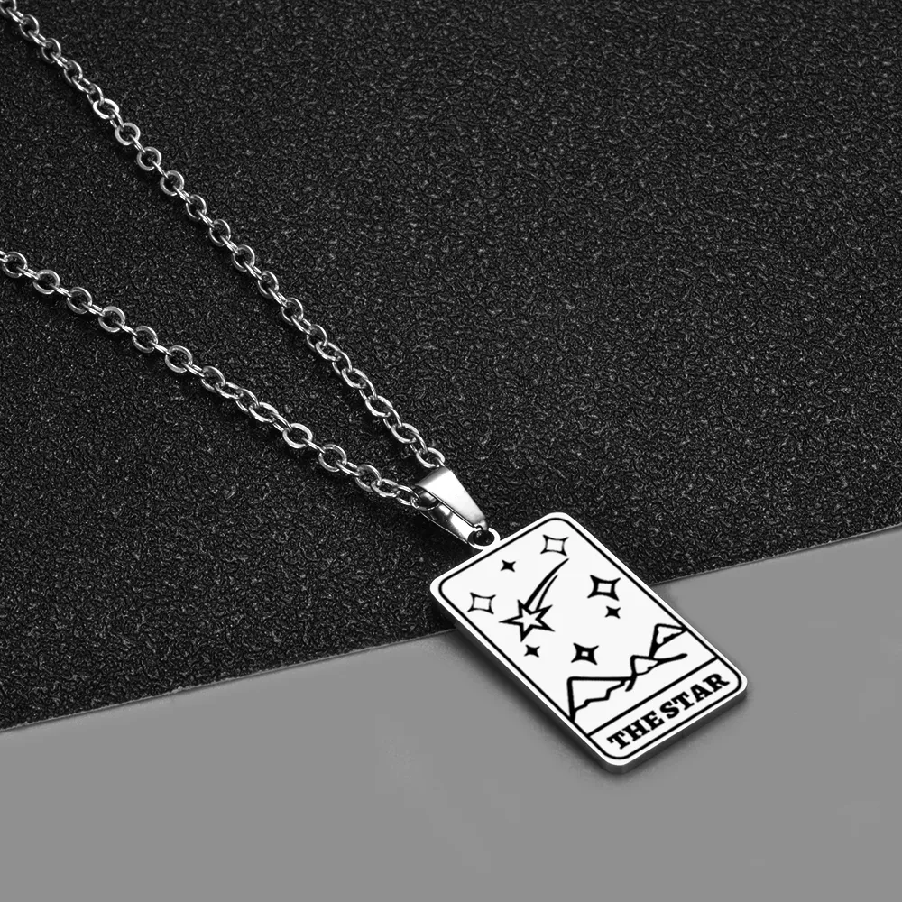 Stainless Steel Cards Pendant Necklace The Star Divination Jewelry Factory price expert design Quality Latest Style Original Status