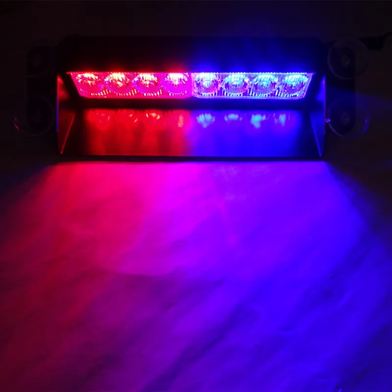 8 LED -bil lastbil nödflaskare solvisir lysdioder strobe varningslampor polis blinkande ljus 3 blinkande lägen 12v d2 0226j