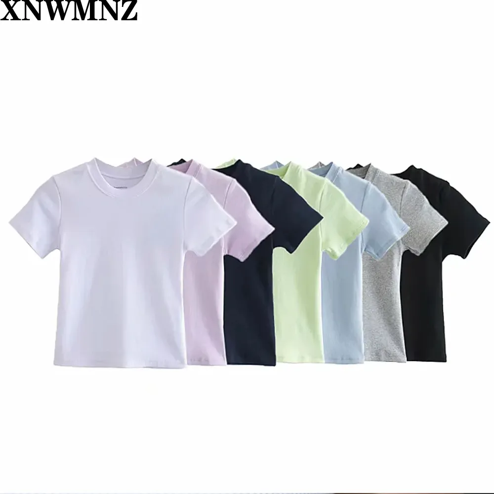 Estate Neonato Magliette a costine Ragazze Top Tees Manica corta Bianco Nero Cotone T Shirt bambini Ragazzo Ragazza Abbigliamento 210324