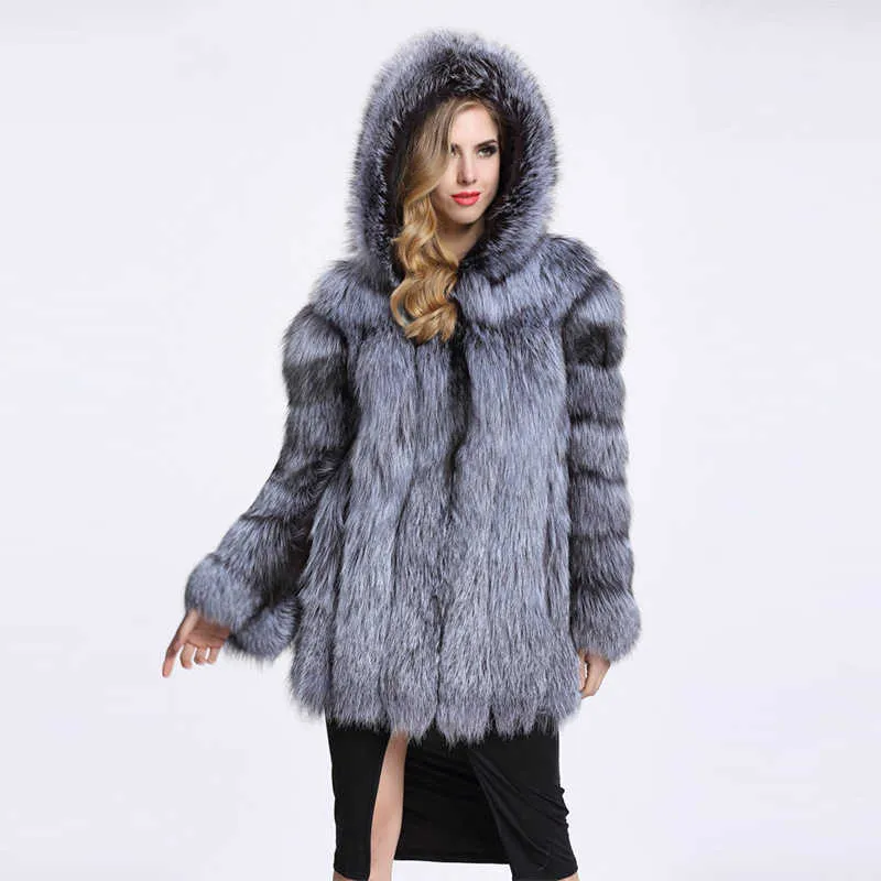 ZADORIN Streetwear Faux Pelzmantel Winterjacke Mode Frauen Dicke Warme Faux Pelzmäntel Mit Kapuze Plus Größe Oberbekleidung 210925