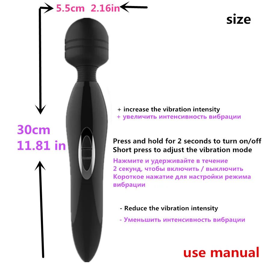 Enorme potente massaggio vibratore 5 modalità giocattolo erotico stimolatore di clitoride avva bacchetta magica massaggio mastur
