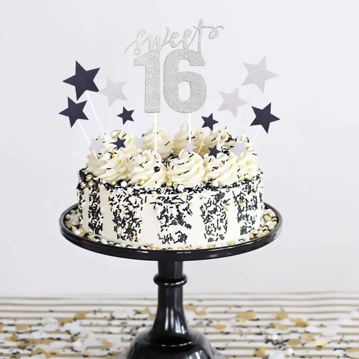 Fengreise Silver Balloon Decor Sweet 16 вечеринка украшения с днем ​​рождения украшения 16-й день рождения 16 день рождения Sash Banner 210610