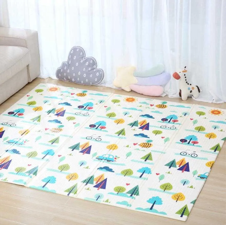 1 cm tjock baby crawling mat kaktus barn rug klättring hem vardagsrum barn matta vikning matta xpe leksaker slitstark playmat 210724