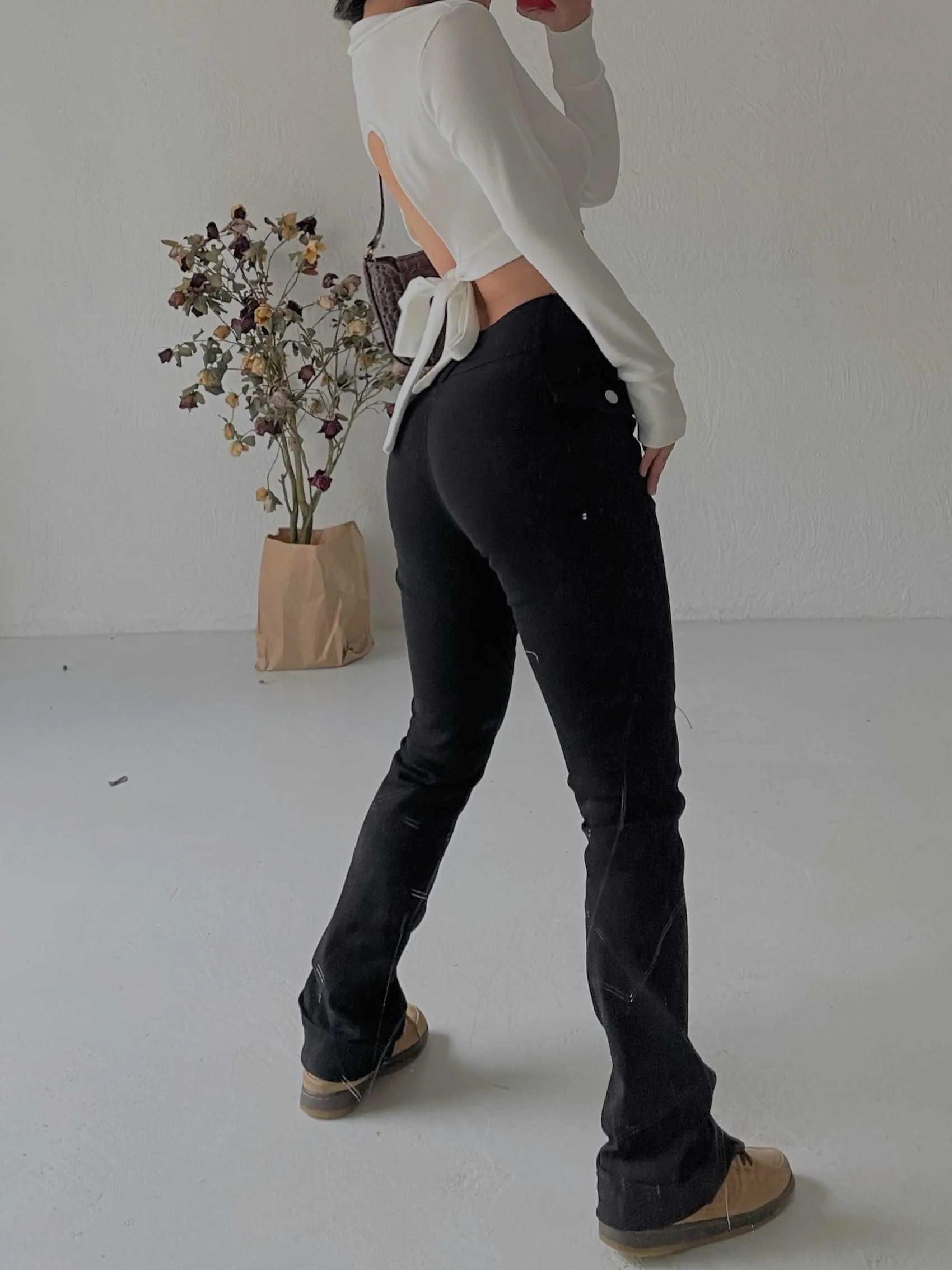 WOMENGAGA Sexy Korea Long Legs High Waist Double Button Black Pants Pocket Straighthorn Jeans Trousers Summer SR8E 210603