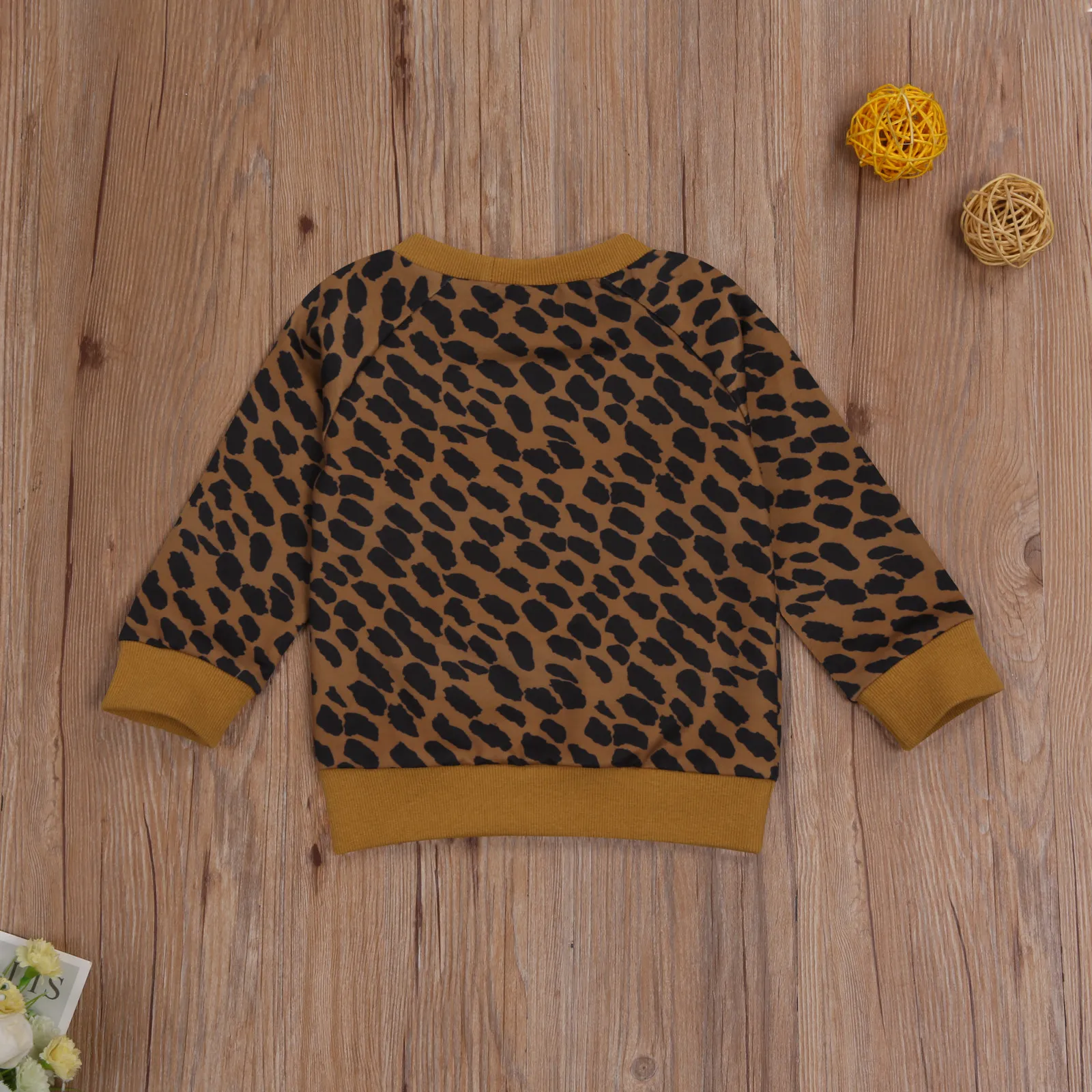 0-3Y outono inverno criança bebê garoto meninas meninos leopard sweatshirts manga longa letra Mama mini roupas casuais 210515