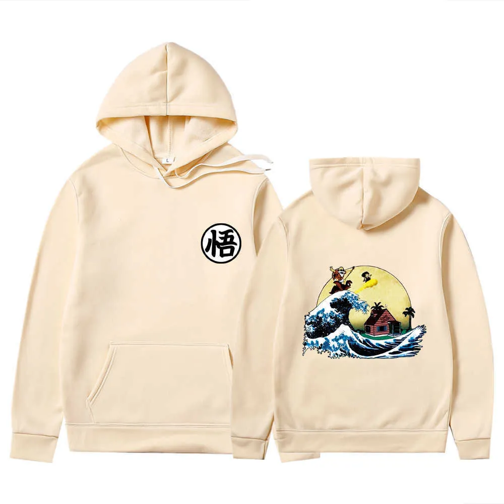 Män hoodies sweatshirts höst vinter mode sköldpadda goku print hoodie sweatshirt män kvinnor överdimensionerade hooded streetwear kläder h0910