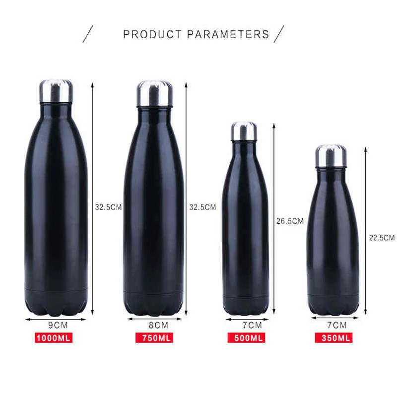 350/500/750/1000ml Double-Wall Insulated Vacuum Flask Stainless Steel Water Bottle Cola Beer Thermos for Sport 211109