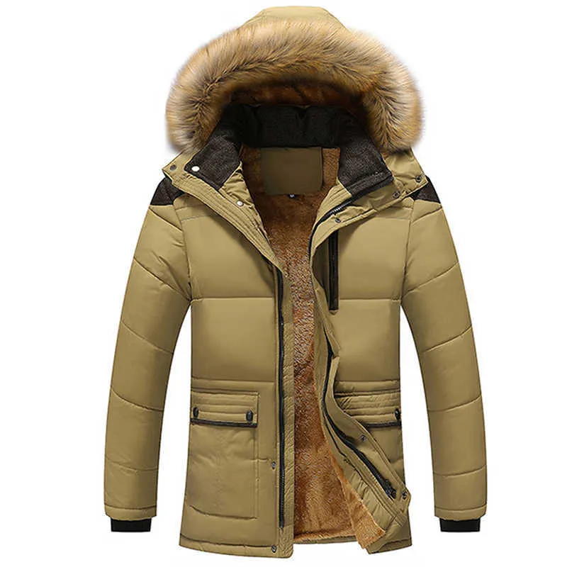 Plus Größe 5XL Winter Winddicht Parkas Männer Solide Parkas Baumwolle gepolsterte Männer Casual Jacken Verdicken Mäntel Mantel Warme Kleidung 210819