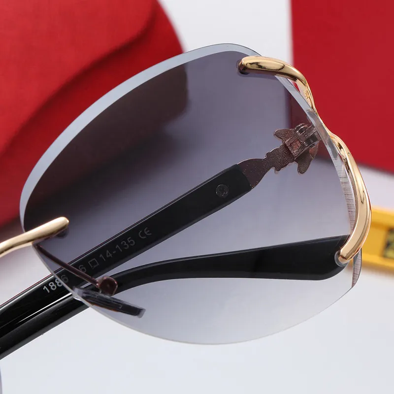 نظارة شمسية مصممة النساء المعادن ليوبارد رأس التصميم المصممة للملابس عرض أعلى إكسسوارات عناصر الموضة تنصهر إطارات كبيرة mod2762