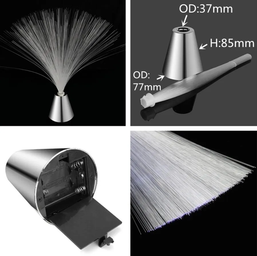 Kolorowa światłowodowa Latarnia Lampka nocna Atmosfera nocna lampa z akumulatorami domowymi materiałami festiwalowymi atmosfera ślub264d
