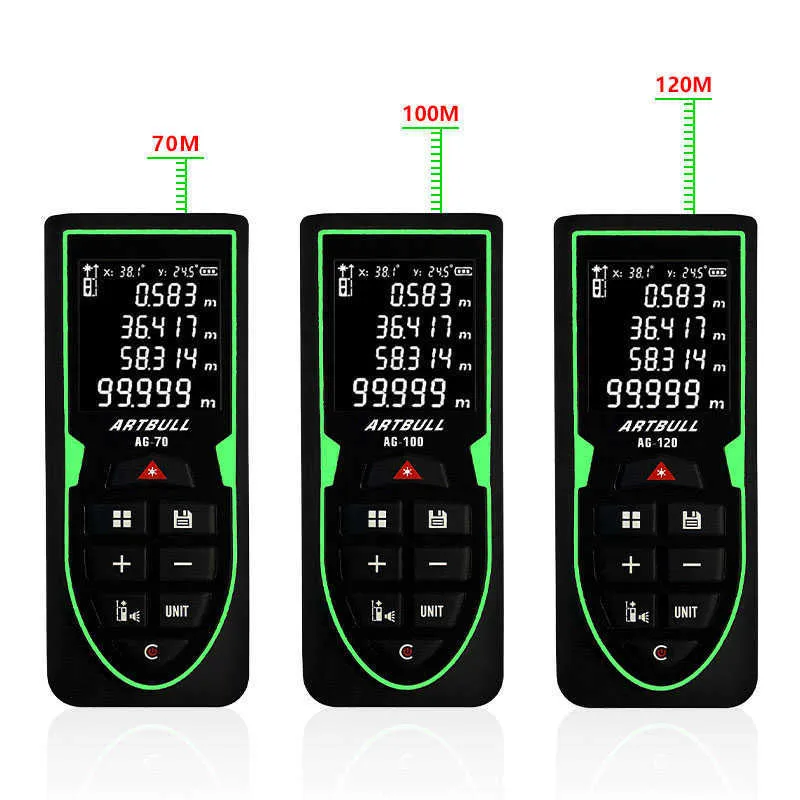 telemetro a infrarossi palmare 50m 70m 100m misuratore di distanza laser metro trena misuratore di nastro laser righello roulette strumento 210719