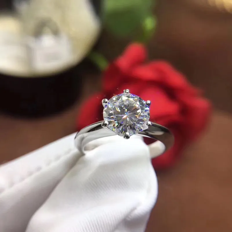 Luxe 2 Ct brillant CZ diamant anneaux bague de mariage de mariée 100 925 argent rempli bijoux fins femme cadeau R0175206219