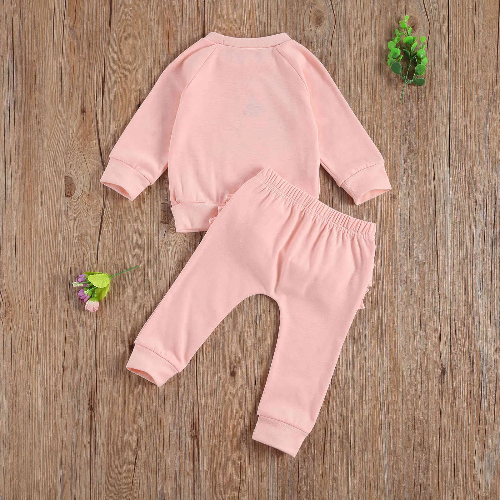 0-3y outono primavera toddler nascido bebê bebê menina conjunto bonito letra careta babados calças roupas 210515