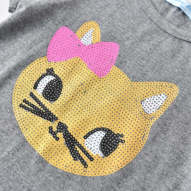 T-shirt imprimé animal d'été + jupe en maille motif étoile 2 pièces vêtements bébé fille pour 1-5 ans 210528