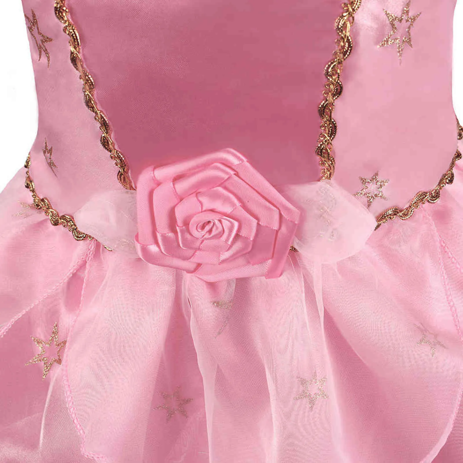 Dround Beauty Dress Aurora Cosplay Traje Bebé Princesa Festa Fato Fato Criança Fantasia Vestido de Noite 2 3 4 5 7 8T G1129