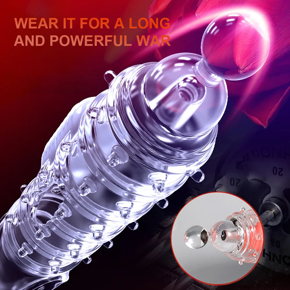 Massage Extensions Toy Penis Sleeve Mannelijke vergroting Vertraging Vibrator Clit Massager Cock Ring Vibrating Cover volwassen seksspeeltjes voor MEN9170484