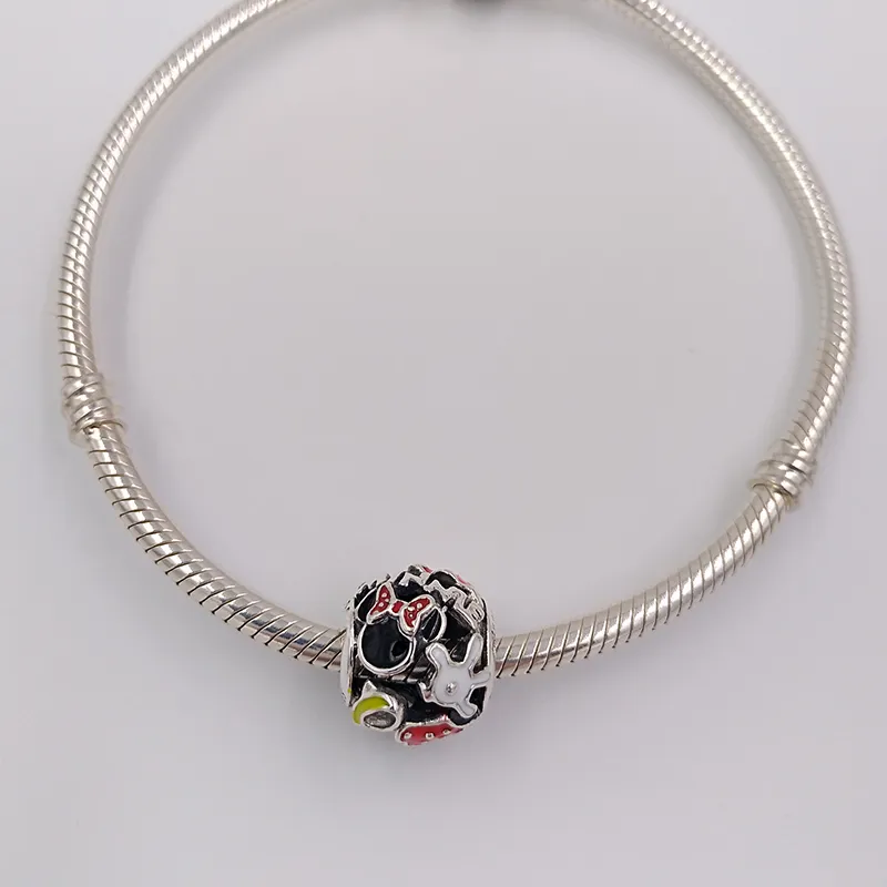 Kit de fabrication de bijoux indépendants en argent sterling 925 pandora Disny miky mouse miky mania bracelets à breloques colliers initiaux pour femmes chaîne perlée bracelet bricolage 7501055880561P