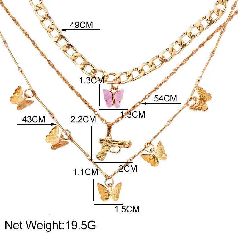 Bohemian Multilayer Necklaces For Women Men Gold Butterfly Portrait Coin Crystal Chokers Necklace Trendy New Jewelry Gifts8935367