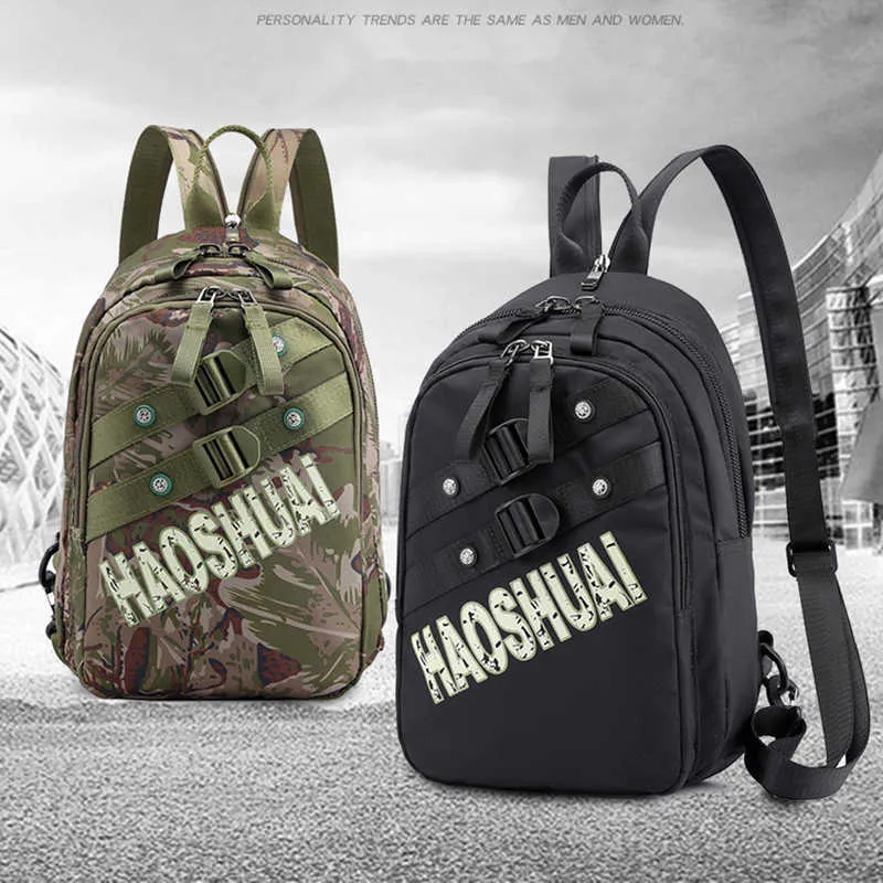 Militär taktisk väska Camouflage Ryggsäck Midja Pack Multi-Purpose Shoulder Vandring Camping Klättring DayPack Jakt Outdoor Bag Q0721