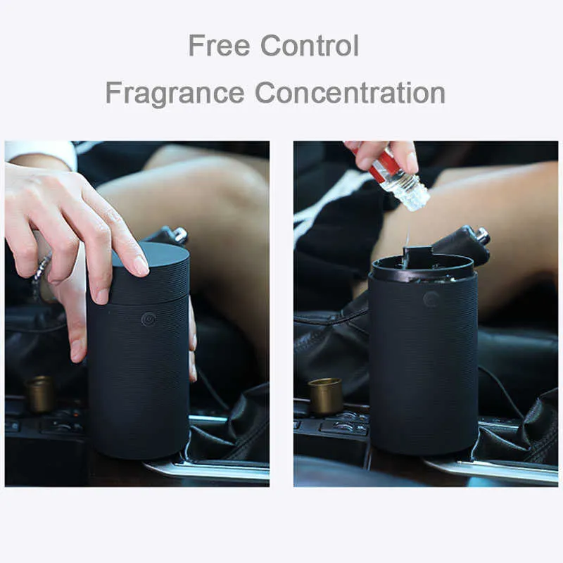 Ultraljuds aromdiffusor för bilkontor Essential olja luftfuktare Hem aromaterapi USB NANO COOL MIST MAKER 210724