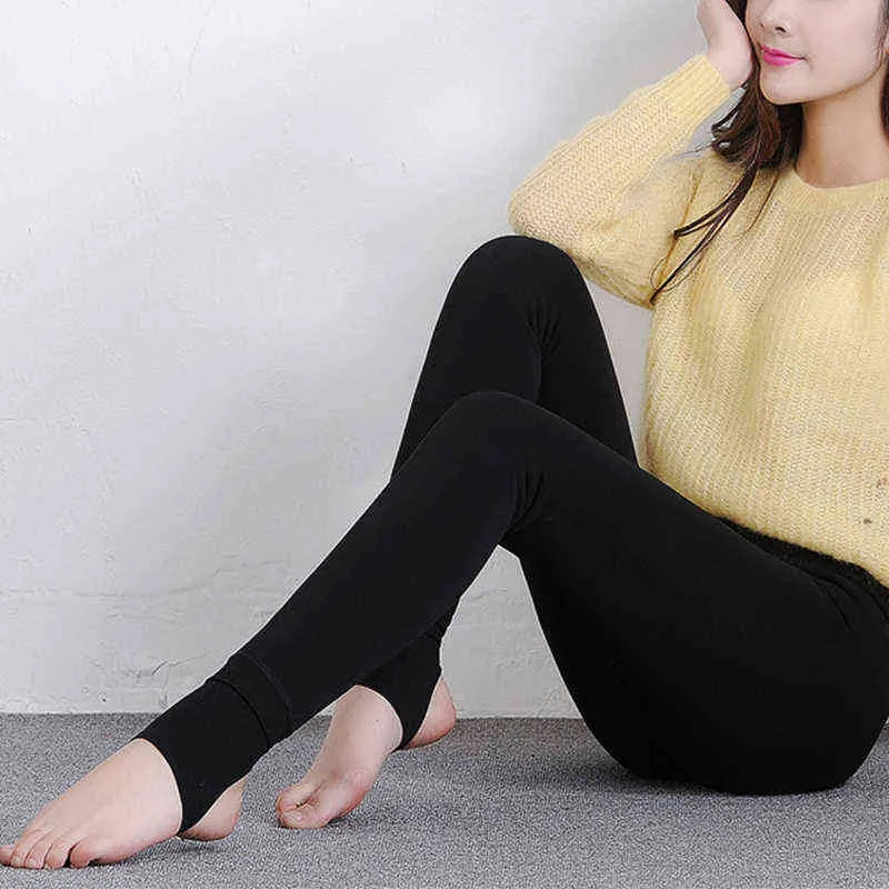 Inverno Mantenha a calça de lã espessa quente elasticidade feminina resistência a frio resistência a fleece alinhado térmico cor sólido cor calças y1119
