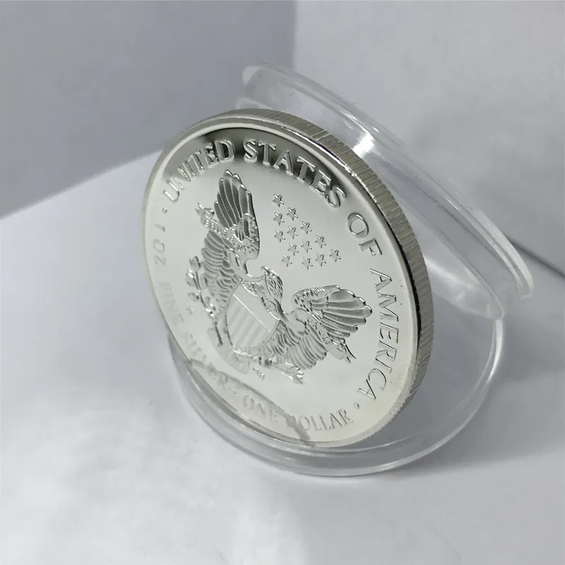 비 Magneitc 2022 아메리칸 이글 금속 공예 자유 실버 도금 1 OZ Collectible Home Decoration Art Commorative Coin