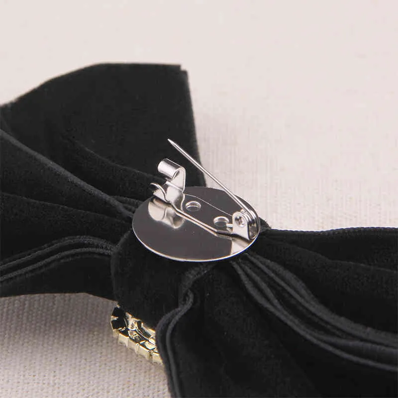 Coréen beaucoup Vintage noir tissu ensemble nœud broches pour fille femmes mode dentelle tissu chemise Corsage cou cravate accessoires de fête