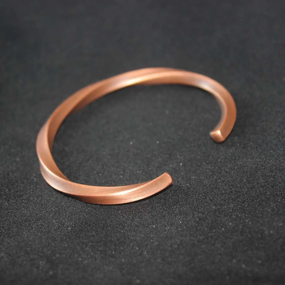 Handmade Antique Pure Copper Pulseira para Homens Punk Punk Cuff Bangle Viking Mulheres Artesanato Jóias Unisex Presente Menino Menina Amante q0717