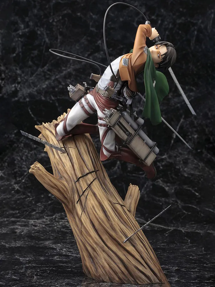 Anime Attack on Titan Artfx J Levi Yenileme Paketi Ver. PVC Action Figure Anime Figürü Model Oyuncaklar Tahsil Bebek Hediye X0503