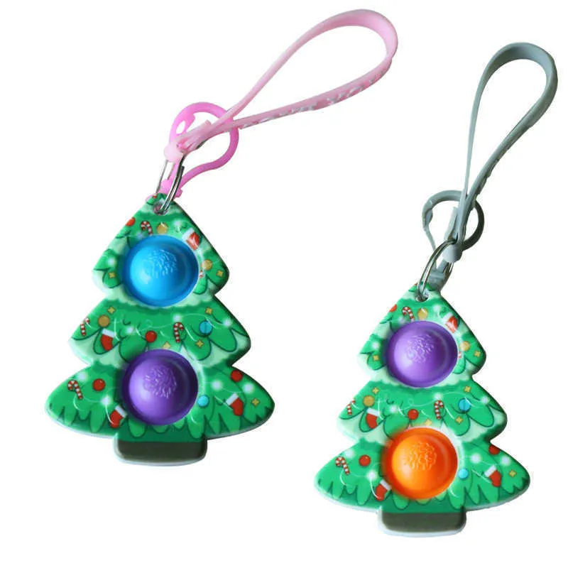 lanière bulles sensorielles par porte-clés pousser caca-son doigt puzzle jouets 2021 noël père noël wapiti bonhomme de neige arbre de noël dessin animé charmes G82AC013923759