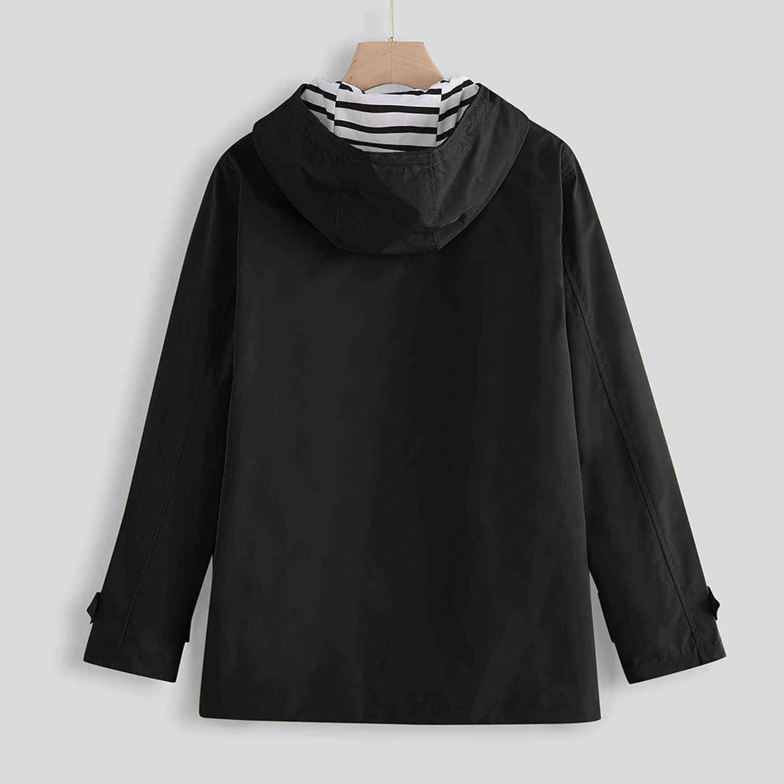 Толстовки Harajuku женские толстовки негабаритные капюшоны сплошной дождь открытый плюс водонепроницаемый плащ с капюшоном ветрозащитный куртка пальто Top Y1118