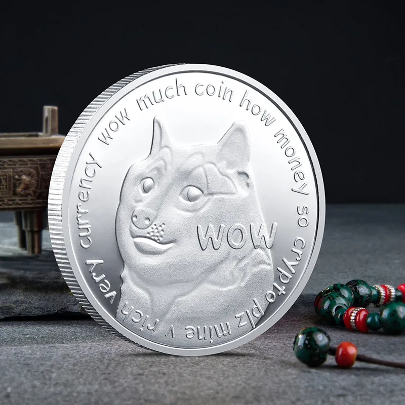 Moneda Doge para artes y manualidades, moneda conmemorativa de perro de Metal de doble cara, colección de medallas con cabeza de Animal, regalo, oro y plata 3010705