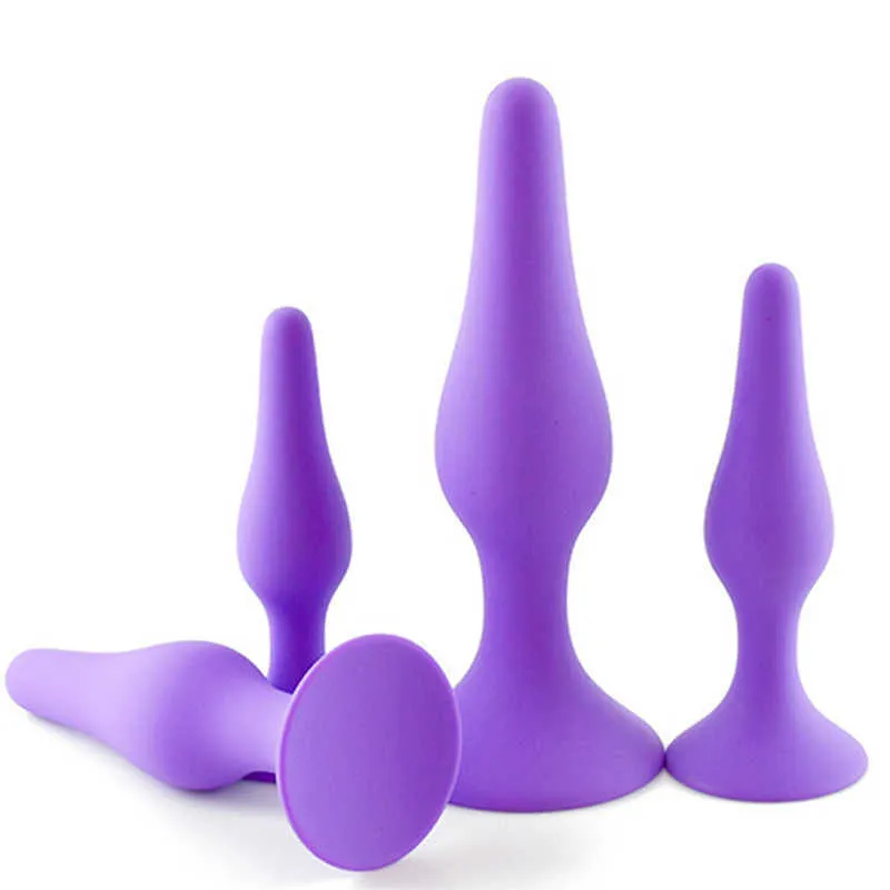 S/M/L/XL Silicone Anal Plug Butt Plug Anus Stimulation Prostate Massage Sex Toys for Women Men Gay Anal Dilator Sex Products X0728