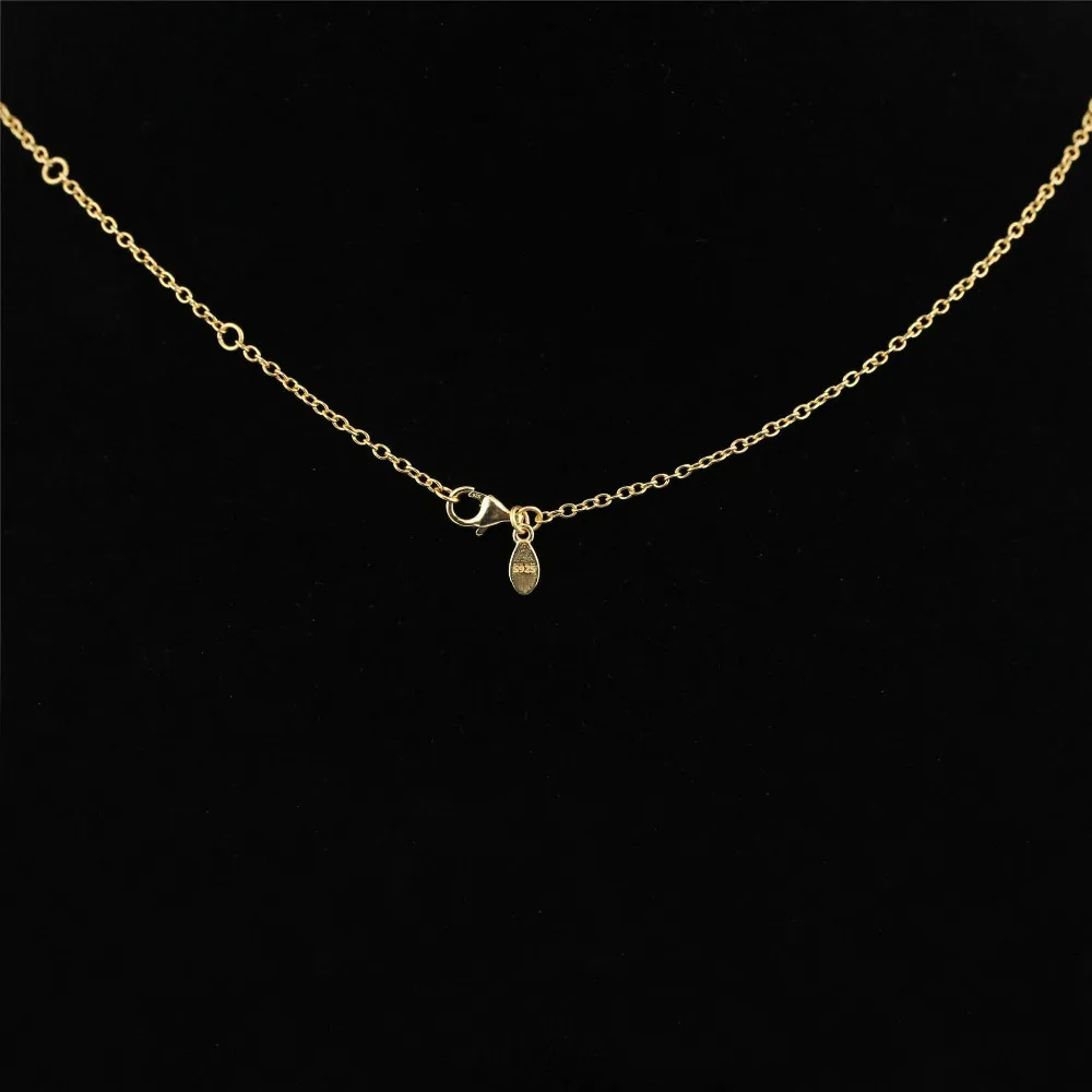 Autentyczny 925 srebrny srebrny 50 cm 70 cm 90 cm łańcuch naszyjnika do europejskiego naszyjnika biżuteria różowa koloru złota 210323207r