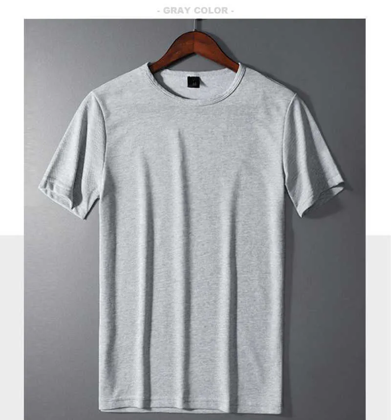 100％ピュアコットンティーシャツメンズサマーベーシックカジュアルTシャツ男シンプルソリッドカラーブラックホワイト灰色の灰色灰色の灰色のトップスティーオス210629